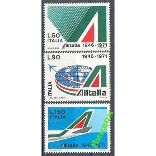 Италия 1971 авиация самолеты карта ** ом