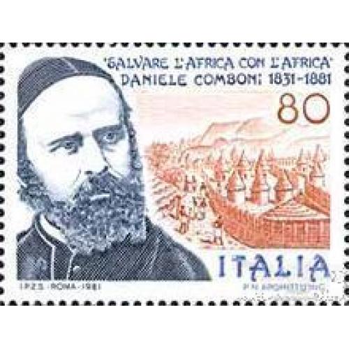 Италия 1981 Св. Даниэле Комбони епископ миссионер Африка люди ** о