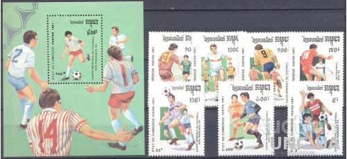 Камбоджа 1991 спорт ЧМ футбол серия + блок ** о
