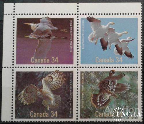 Канада 1986 фауна птицы гуси совы кварт ** м