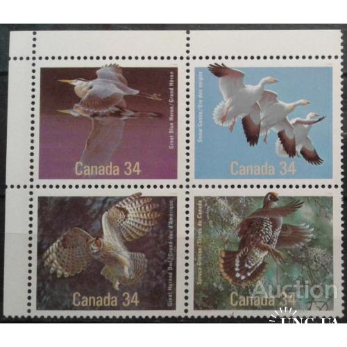 Канада 1986 фауна птицы гуси совы кварт ** ом