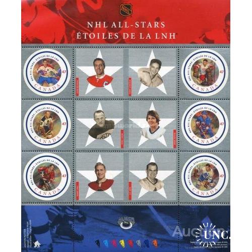 Канада 2001 спорт хоккей НХЛ лист ** о
