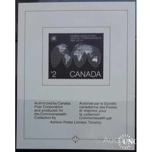 Канада1983 День Содружества карта чернодрук блок ** о