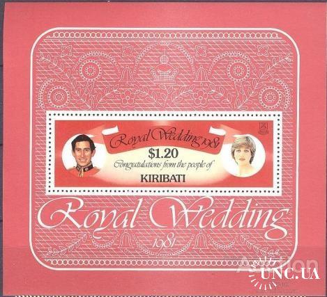 Кирибати 1981 Чарльз Диана короли свадьба люди блок ** о