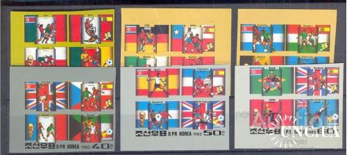КНДР Корея Северная 1982 ЧМ футбол спорт серия флаги без/зуб ** о