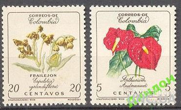 Колумбия 1960 флора цветы орхидеи **