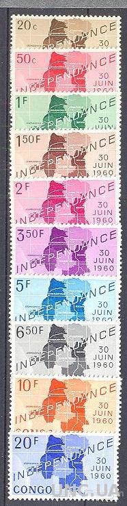 Конго 1960 №№ 1-10 независимость карта ** о