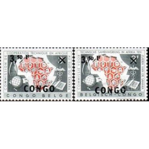 Конго 1960 карта торговля фауна нефть с/х флора наука надп-ка ** о