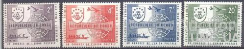 Конго 1963 ВПС почта герб корабли флот авиация самолеты ** о