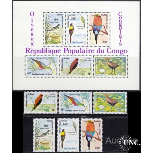 Конго 1980 птицы фауна серия + блок ** о