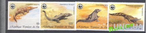 Конго 1987 фауна Африки крокодилы ВВФ WWF ** сго
