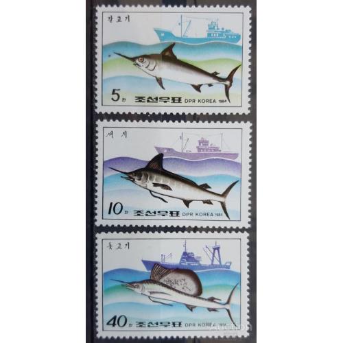 Корея Северная 1984 рыбы фауна рыбалка флот корабли ** с