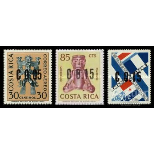 Коста Рика 1964 надпечатка искусство археология история флаги ** о