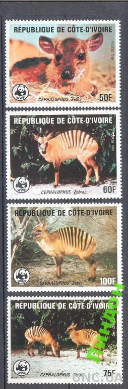 Кот Дивуар 1985 фауна Африки ВВФ WWF ** о