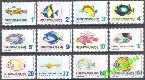 Кристмас 1968 рыбы морская фауна ** о