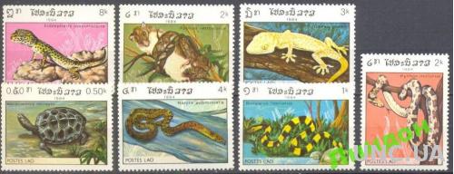 Лаос 1984 рептилии черепахи змеи фауна ** о