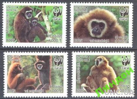 Лаос 2008 обезьяны ВВФ WWF фауна ** о