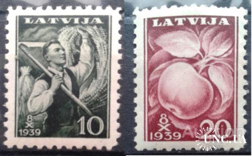 Латвия 1939 с/х ярмарка флора фрукты ** о