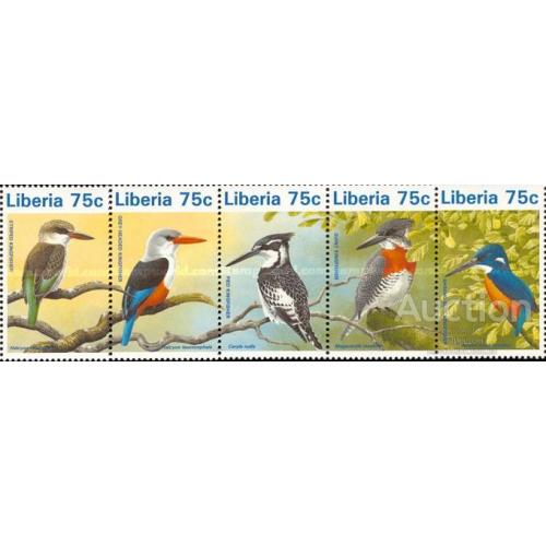 Либерия 1997 птицы фауна сцепка ** о