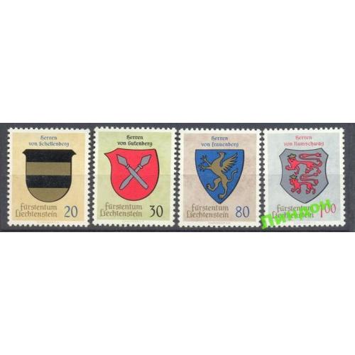 Лихтенштейн 1965 гербы рыцари геральдика ** ом