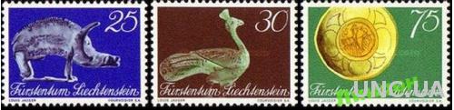 Лихтенштейн 1971 археология посуда фауна птицы **
