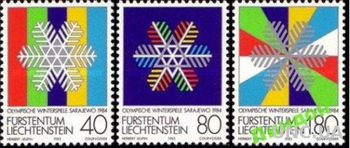 Лихтенштейн 1983 олимпиада спорт узор снежинка ** о