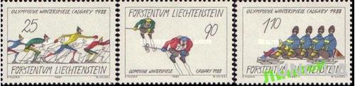Лихтенштейн 1987 лыжи боб олимпиада спорт ** о