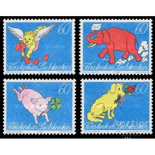 Лихтенштейн 1994 Поздравительные марки свадьба День рождения фауна собаки слон ** о