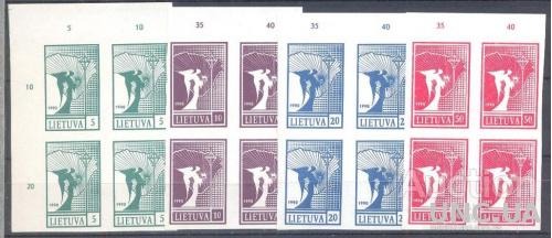 Литва 1990 Ангел религия карта кварты - первые марки независимой Литвы ** м