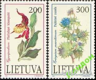 Литва 1992 флора цветы Красная Книга ** о