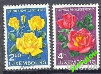 Люксембург 1956 флора цветы розы ** о