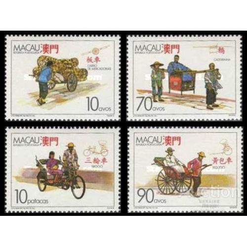 Макао Китай 1987 рикши городской транспорт повозки кареты костюмы этнос ** о
