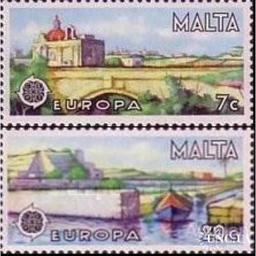 Мальта 1977 ЕВРОПА СЕПТ пейзажи архитектура замок мост флот корабли ** о