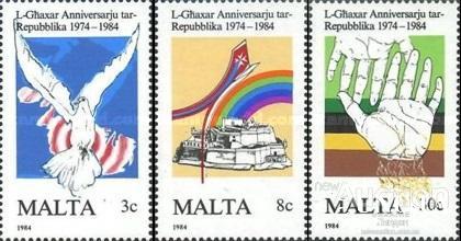Мальта 1984 10 лет Мальте архитектура замок фауна птицы авиация ** о
