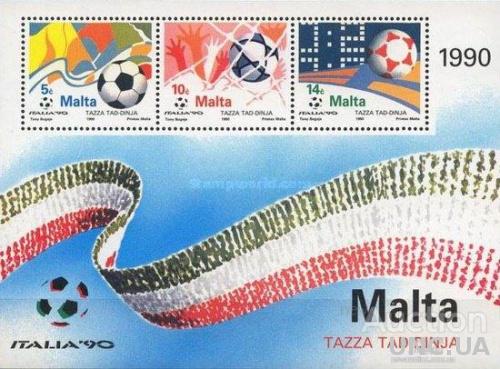 Мальта 1990 спорт футбол ЧМ Италия блок ** о