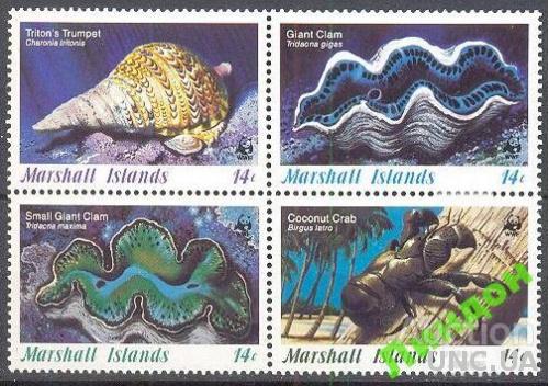 Маршаллы 1986 морская фауна ракушки ** о