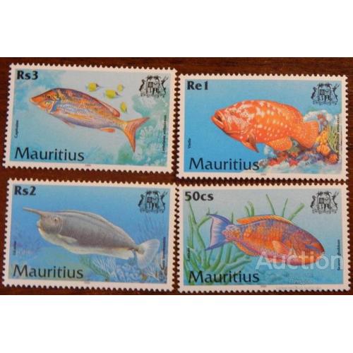 Маврикий 2000 морская фауна рыбы 4м герб ** м