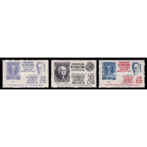 Мексика 1947 100 лет марки США марка на марке президент Вашингтон Рузвельт люди политика ** о