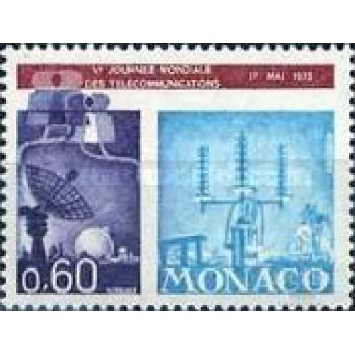 Монако 1973 Международный день телекоммуникаций связь телефон ТВ космос ** о