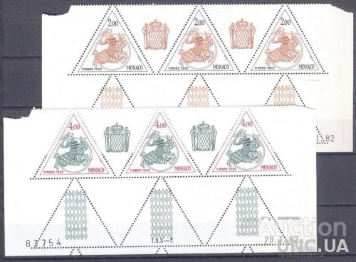 Монако 1982 рыцари кони униформа герб стандарт треуголки 2-4 2м + купон полосы + поле ** о
