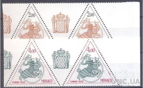 Монако 1982 рыцари кони униформа герб стандарт треуголки 2-4 2м пара + купон + поле ** о