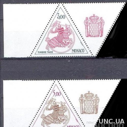 Монако 1983 рыцари кони униформа герб стандарт треуголки 3-5 2м полосы + купон + поле ** о