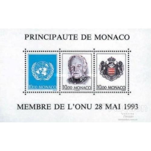 Монако 1993 ООН принц Ренье люди герб блок ** о