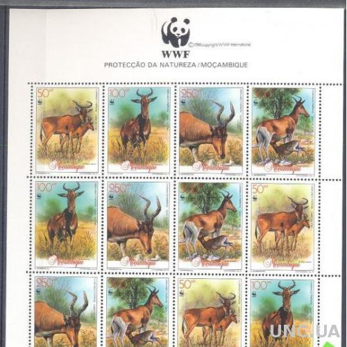 Мозамбик 1991 фауна Африки ВВФ WWF лист ** о