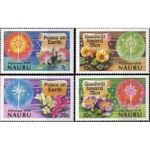 Науру 1979 Рождество религия флора цветы свечи ** есть кварты о