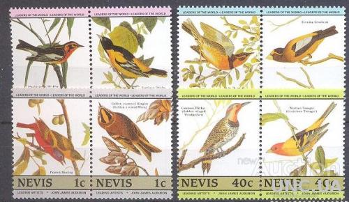 Невис 1985 птицы Одюбон живопись фауна 2 ** вб