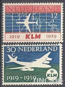 Нидерланды 1959 авиация самолеты **
