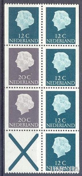 Нидерланды 1965 стандарт 7м + поле королева Вельгельмина ** о