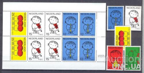 Нидерланды 1969 марки - детям дети музыка песни лист + серия ** о