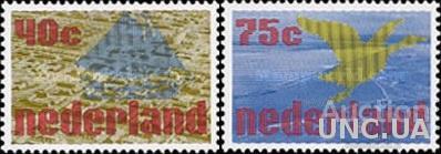 Нидерланды 1976 проект Зёйдерзе дамба фауна птицы утки корабли флот ** о
